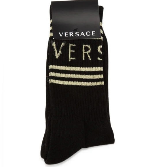 Versace Black Crew Socks - Picture 5 of 7